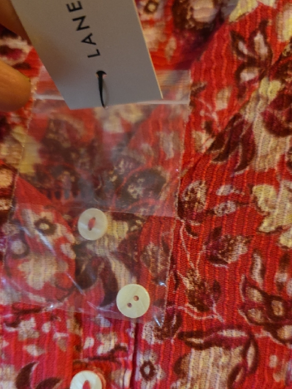 Lane Bryant Hot Pink Floral Ruffle Sleeve Top - Picture 6 of 6